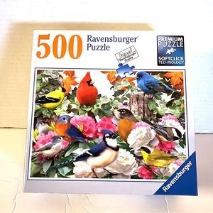 500 Piece “Garden Birds” Ravensburger Puzzle - Small piece puzzle